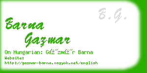 barna gazmar business card